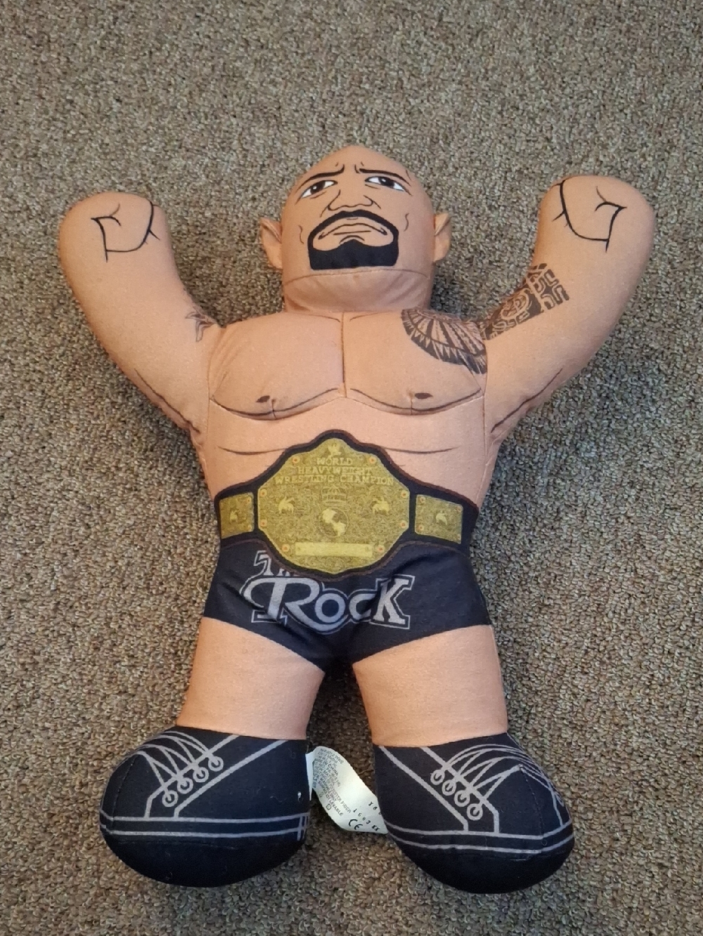 Mattel "The Rock" Dewayne Johnson WWE Talking Plush Action Toy 17"